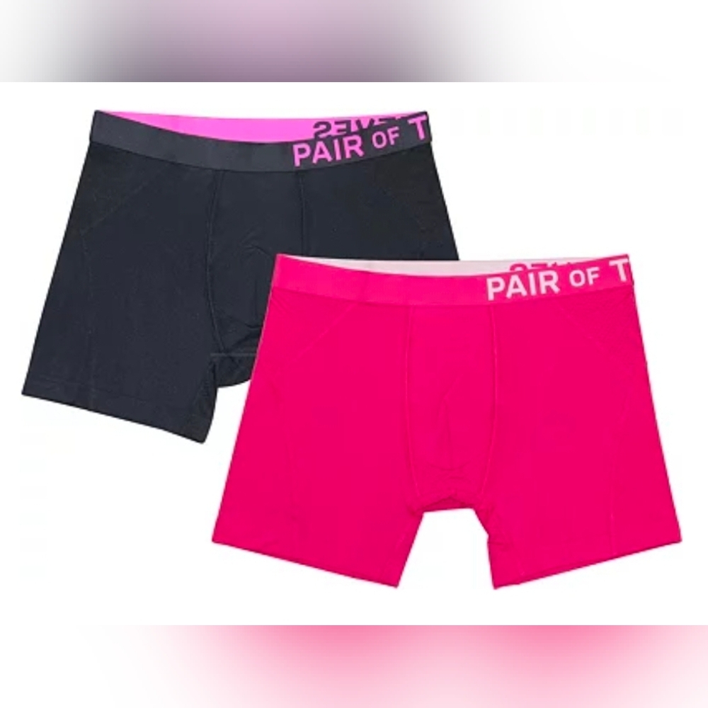 Pair of Thieves Men’s Super Cool Boxer Briefs: 2 Pack: PINK/BLACK: NWT: SIZE XL